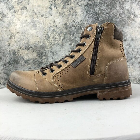 Freeway Easywear Women's Size EUR 37 Queen4 Brown Leather Combat Zip Ankle Boots - Picture 8 of 16